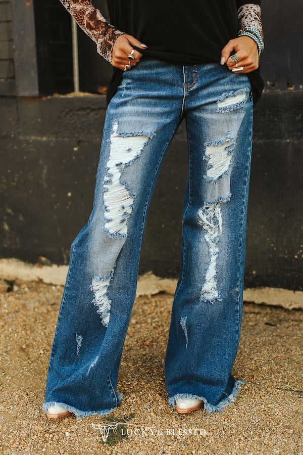High Rise Distressed Jeans