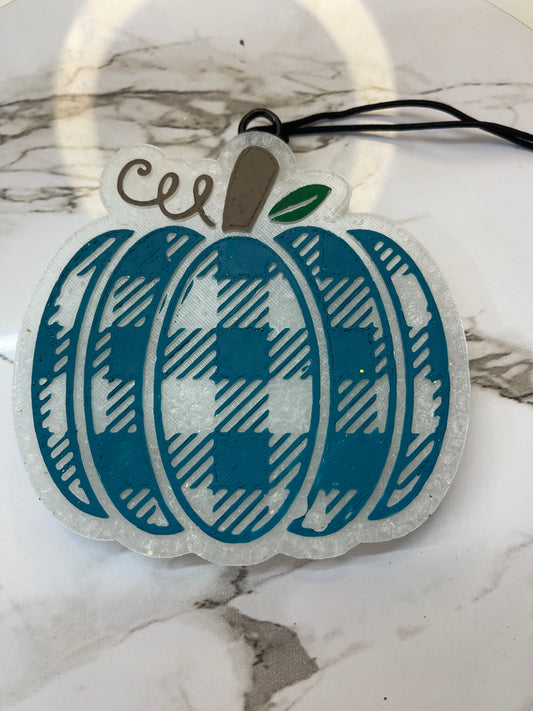 Plaid pumpkin freshener